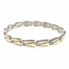 Magnetic Alloy High Polish Silver and Gold Bracelet