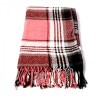 Pink and White Woven Check Scarf