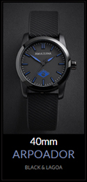 Amazuna Arpoador Watch  - Black + Blue - 40mm