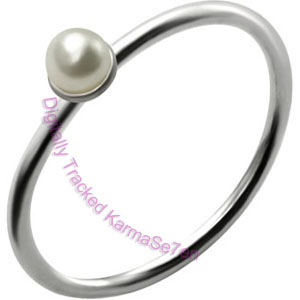 Pearl - Silver Nose Ring
